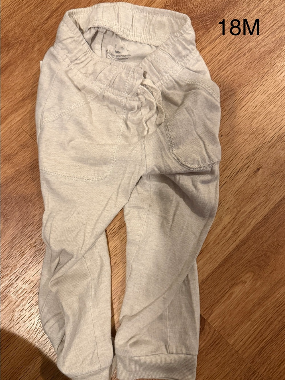 okie dokie Cream Jogger Pants for Kids